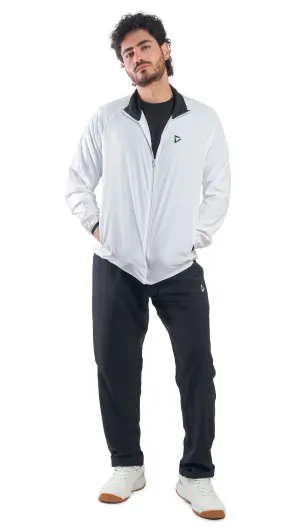 MICRO STRETCH WHITE/BLACK TRACK SUIT (MEN’S)