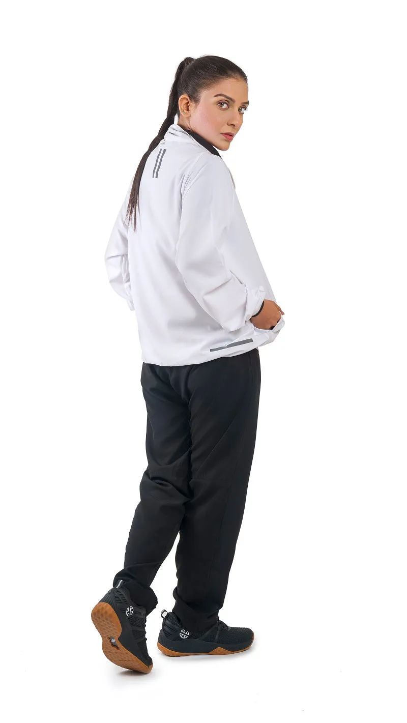 MICRO STRETCH WHITE/BLACK TRACK SUIT (WOMEN’S)