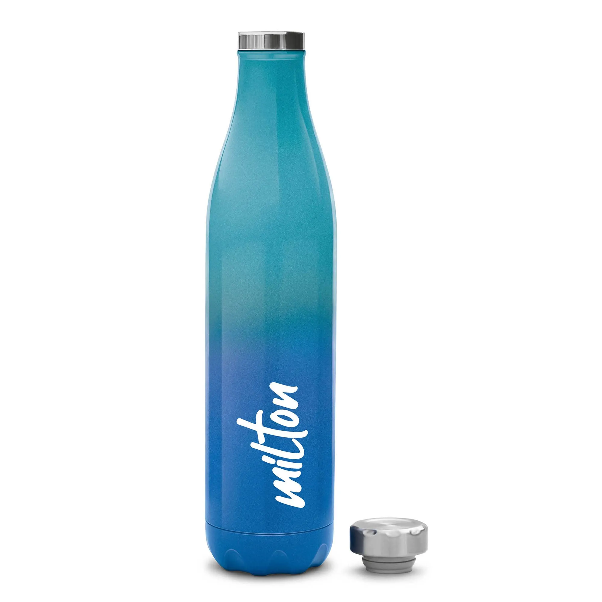 Milton Prudent 1100 Thermosteel 24 Hours Hot and Cold Water Bottle, 1023 ml, Blue | Leak Proof | Easy to Carry | Office Bottle | Hiking | Trekking | Travel Bottle | Gym | Home | Kitchen Bottle