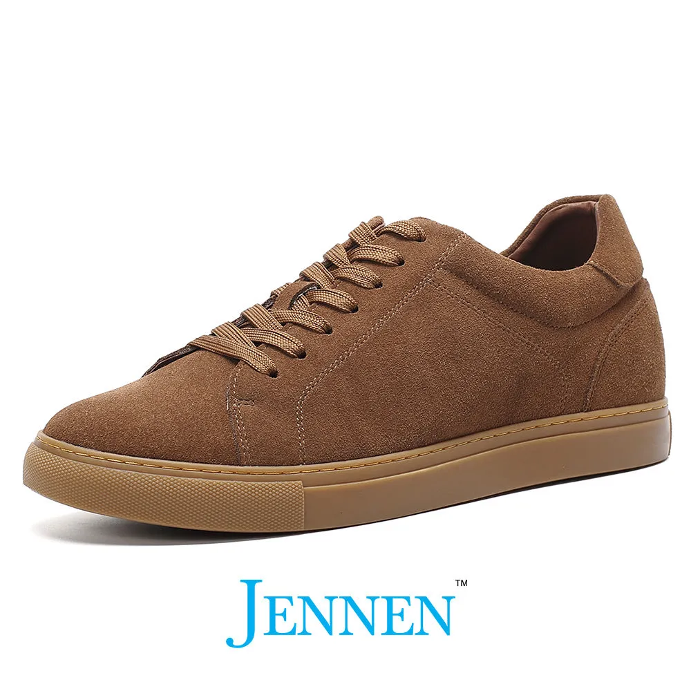 Mr. Jackie 7cm | 2.8 inches Brown Taller Casual Suede Sneakers