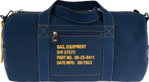 Navy Blue Heavyweight Cotton Canvas Equipment Duffle Bag