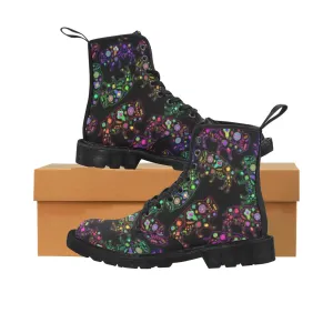 Neon Floral Buffalos Boots for Men (Black)