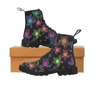 Neon Floral Turtle Boots for Women (Black)