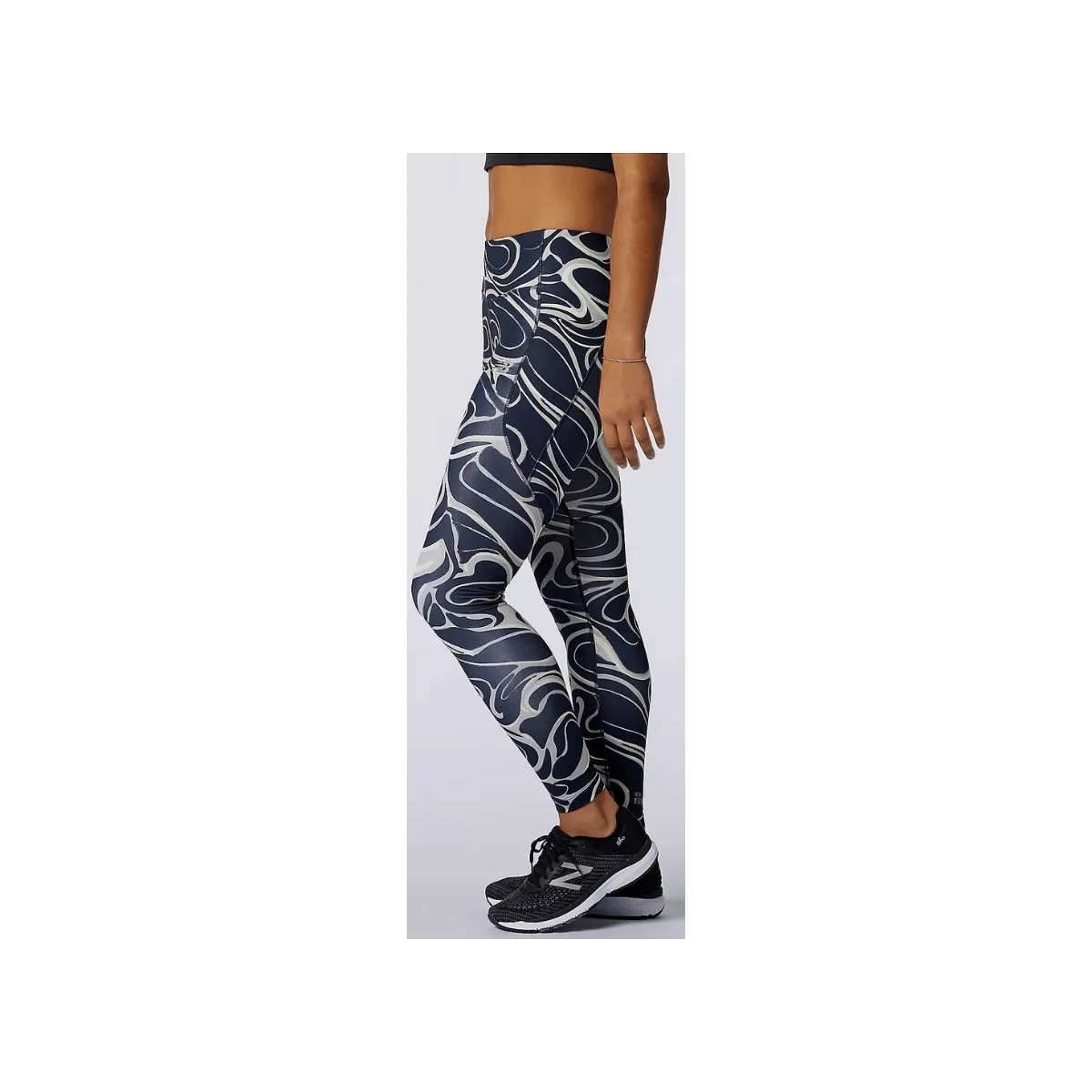 New Balance Printed Impact Run Tights Navy Blue Gray Women