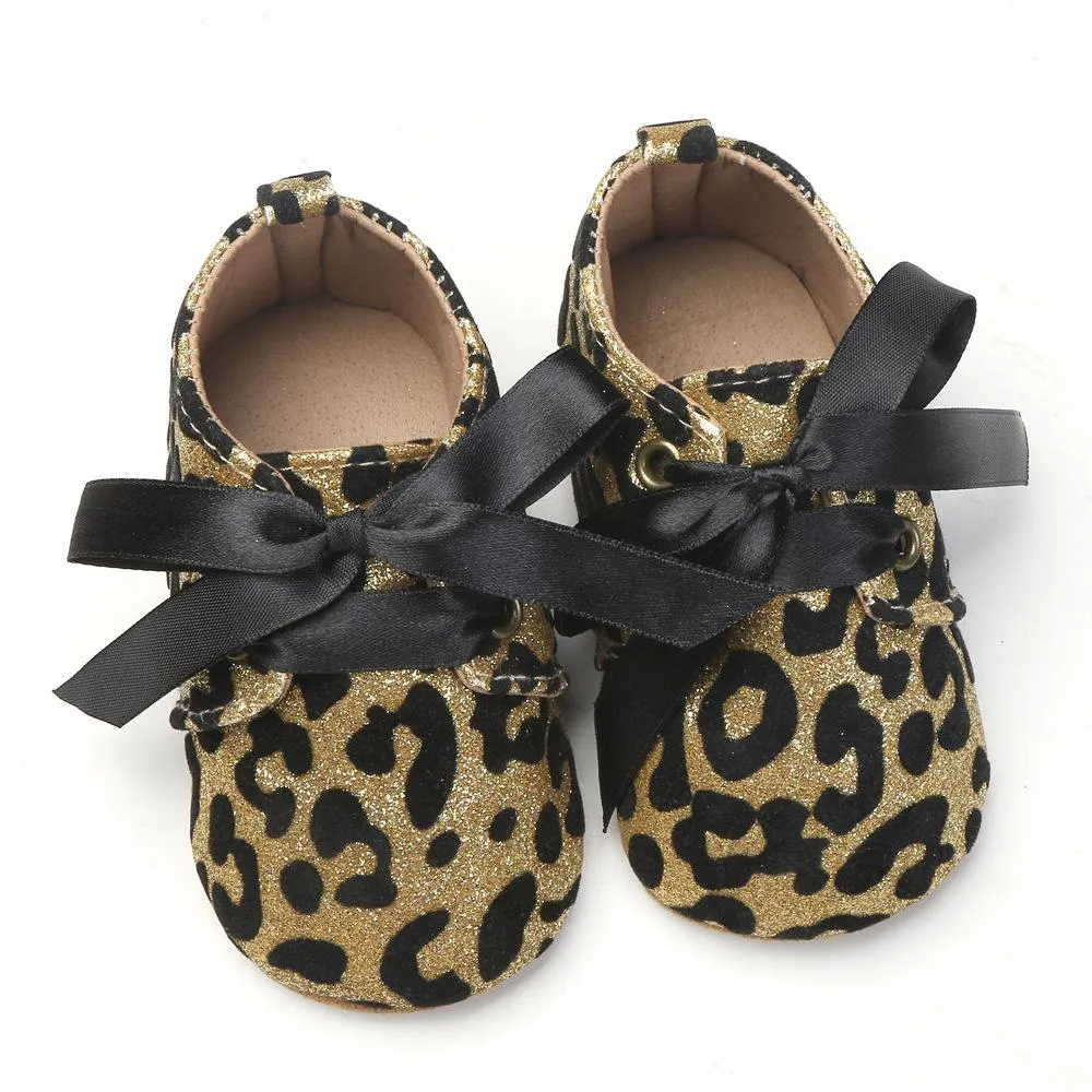 Newborn Baby Shoes Sparkly Soft Soled Baby Shoes 0-1Y Sequin Leopard Baby Shoes Wholesale