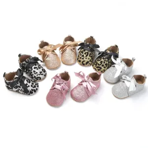 Newborn Baby Shoes Sparkly Soft Soled Baby Shoes 0-1Y Sequin Leopard Baby Shoes Wholesale