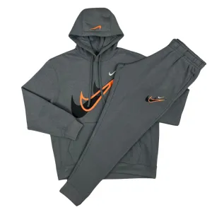 Nike Multi Swoosh Graphic Tracksuit - Grey / Orange