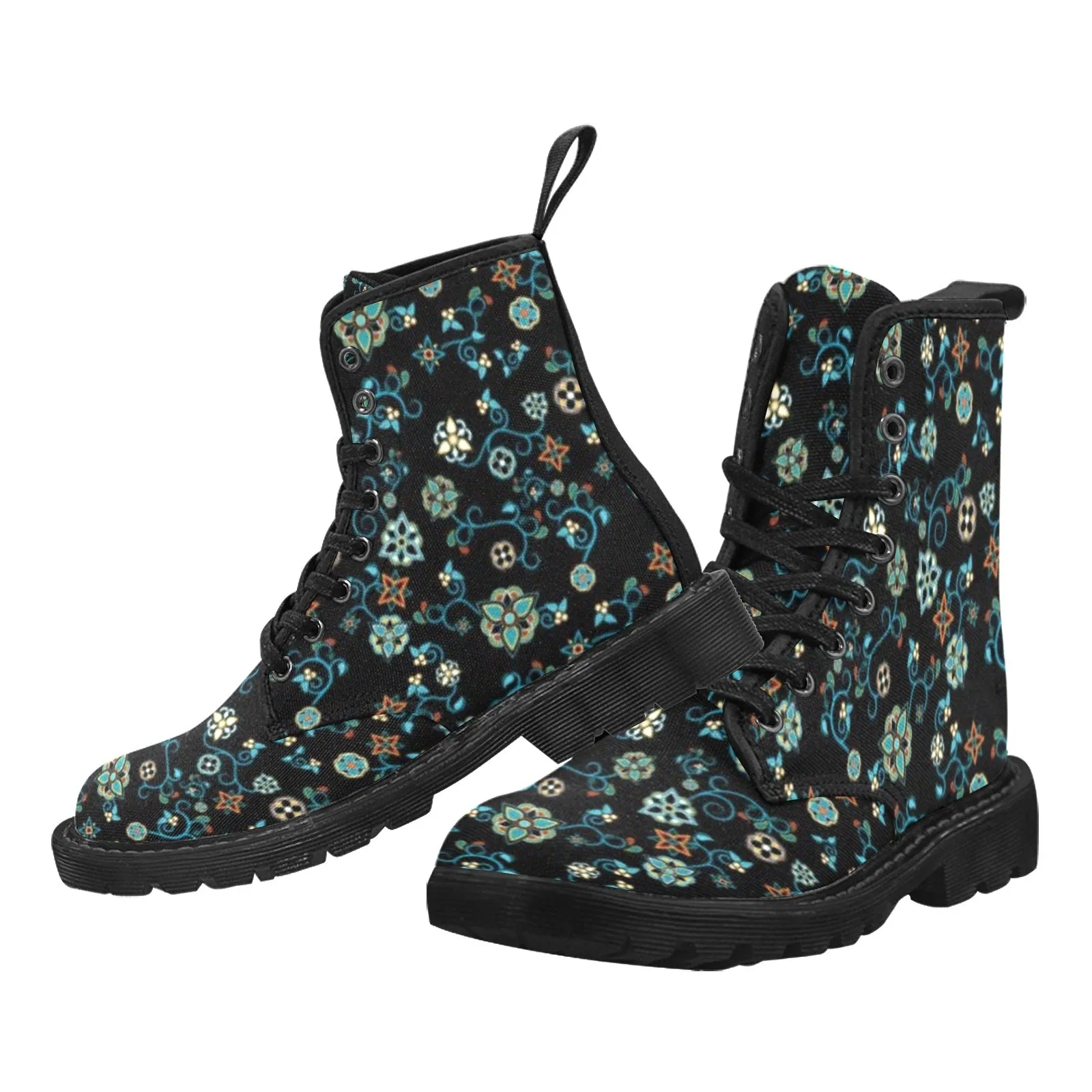 Ocean Bloom Boots for Women (Black)