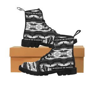 Okotoks Black and White Boots for Women (Black)