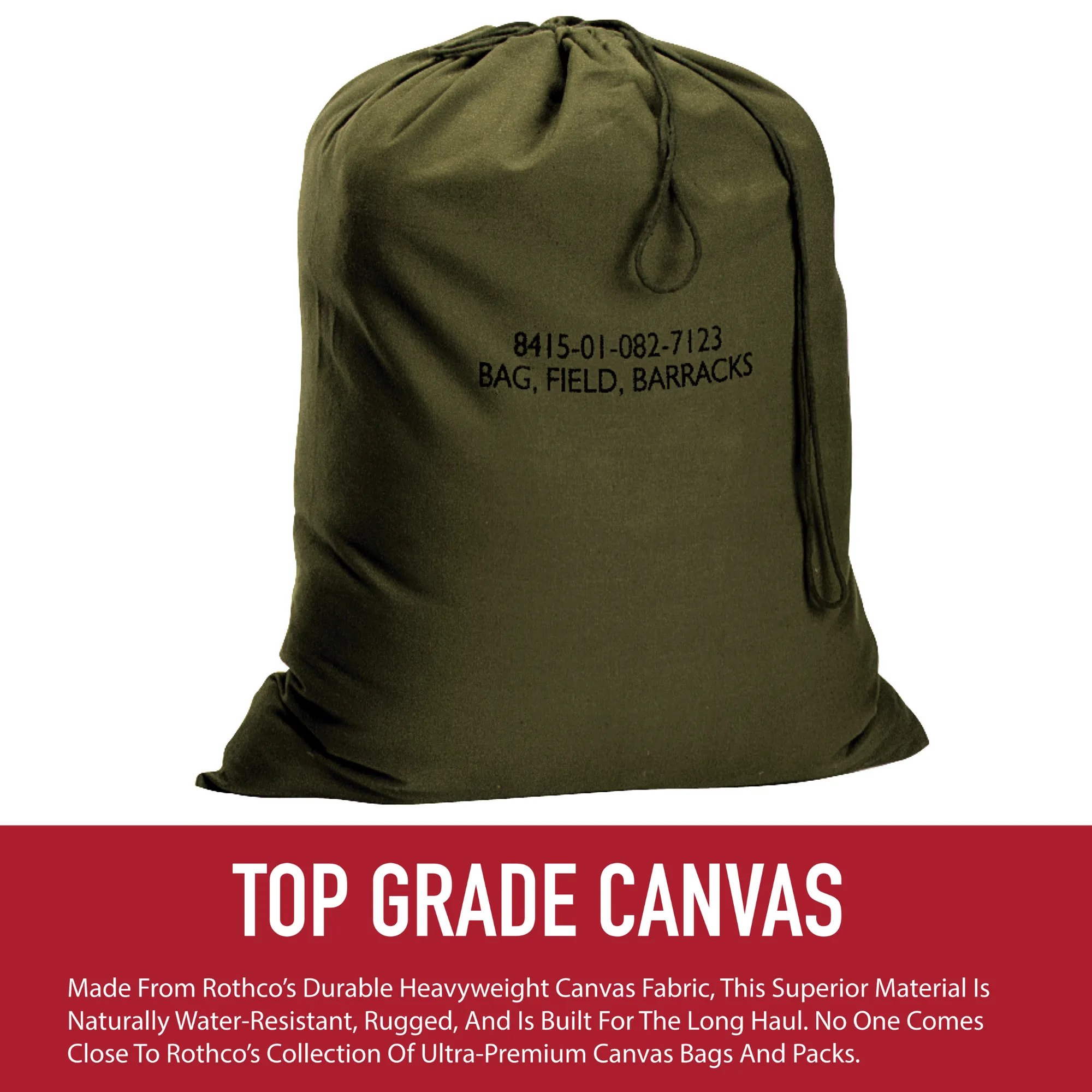 Olive Drab - Military GI Style Standard Barracks Laundry Bag - Canvas