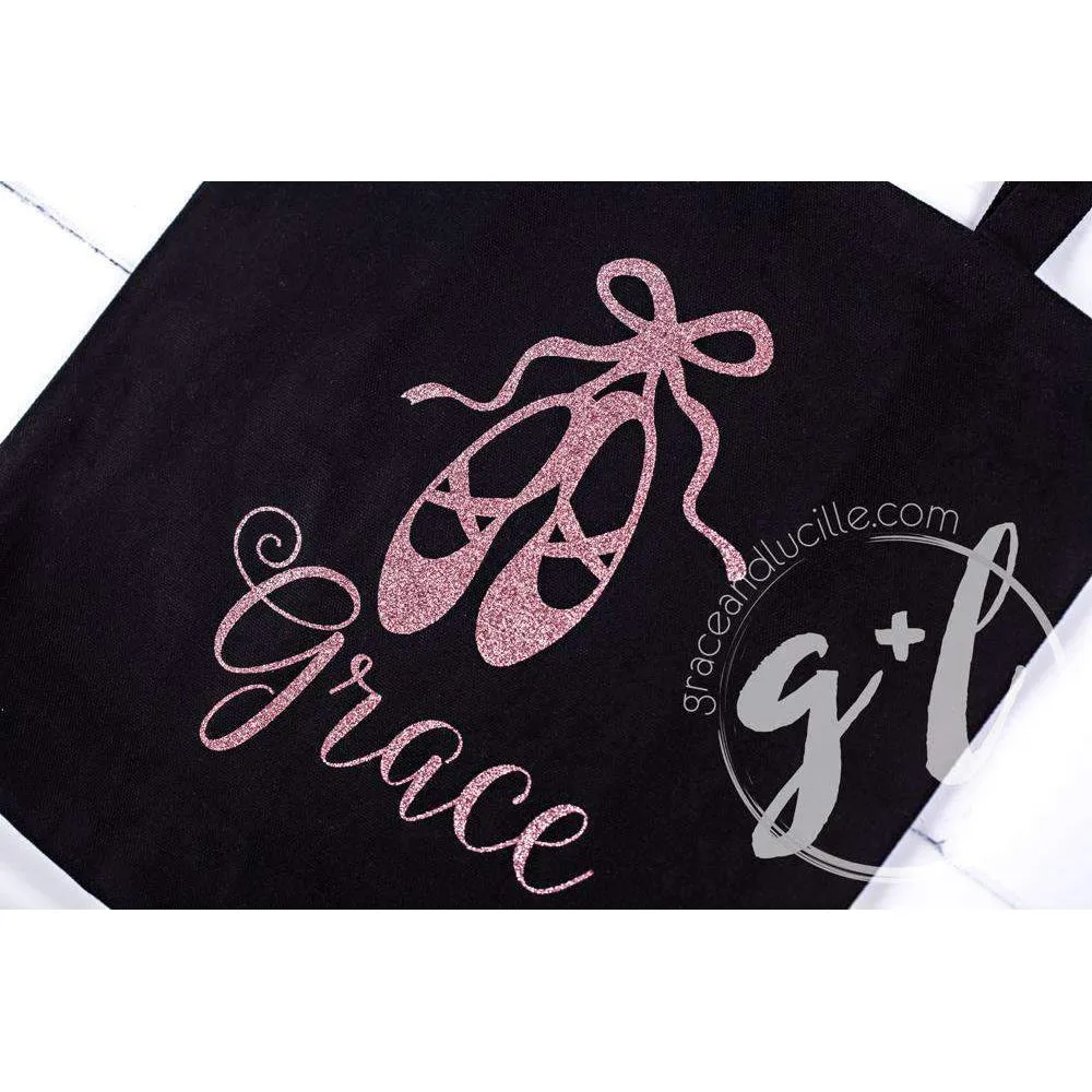 Personalized Ballet Tote Bag with"Her Name" in Pink