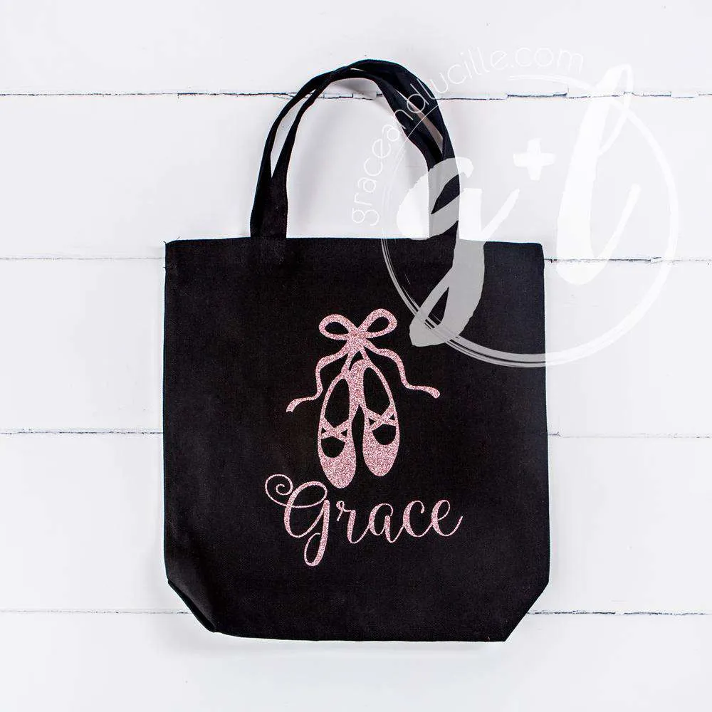 Personalized Ballet Tote Bag with"Her Name" in Pink