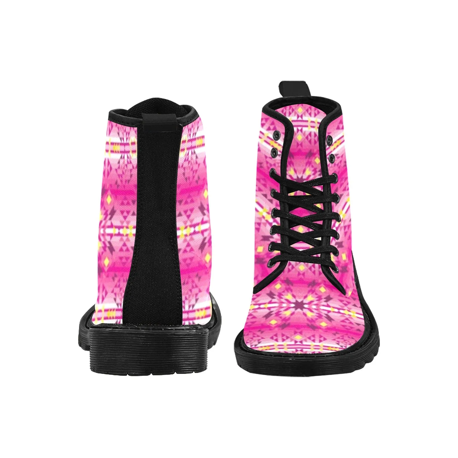 Pink Star Boots for Men (Black)