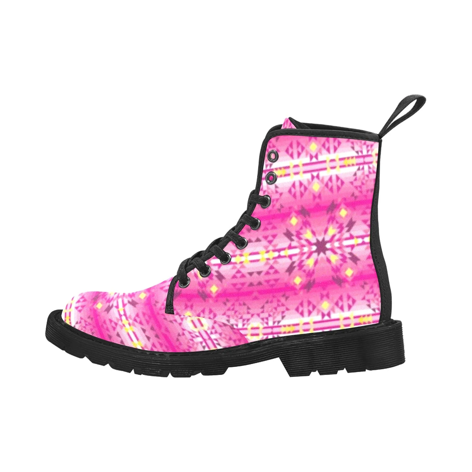 Pink Star Boots for Women (Black)