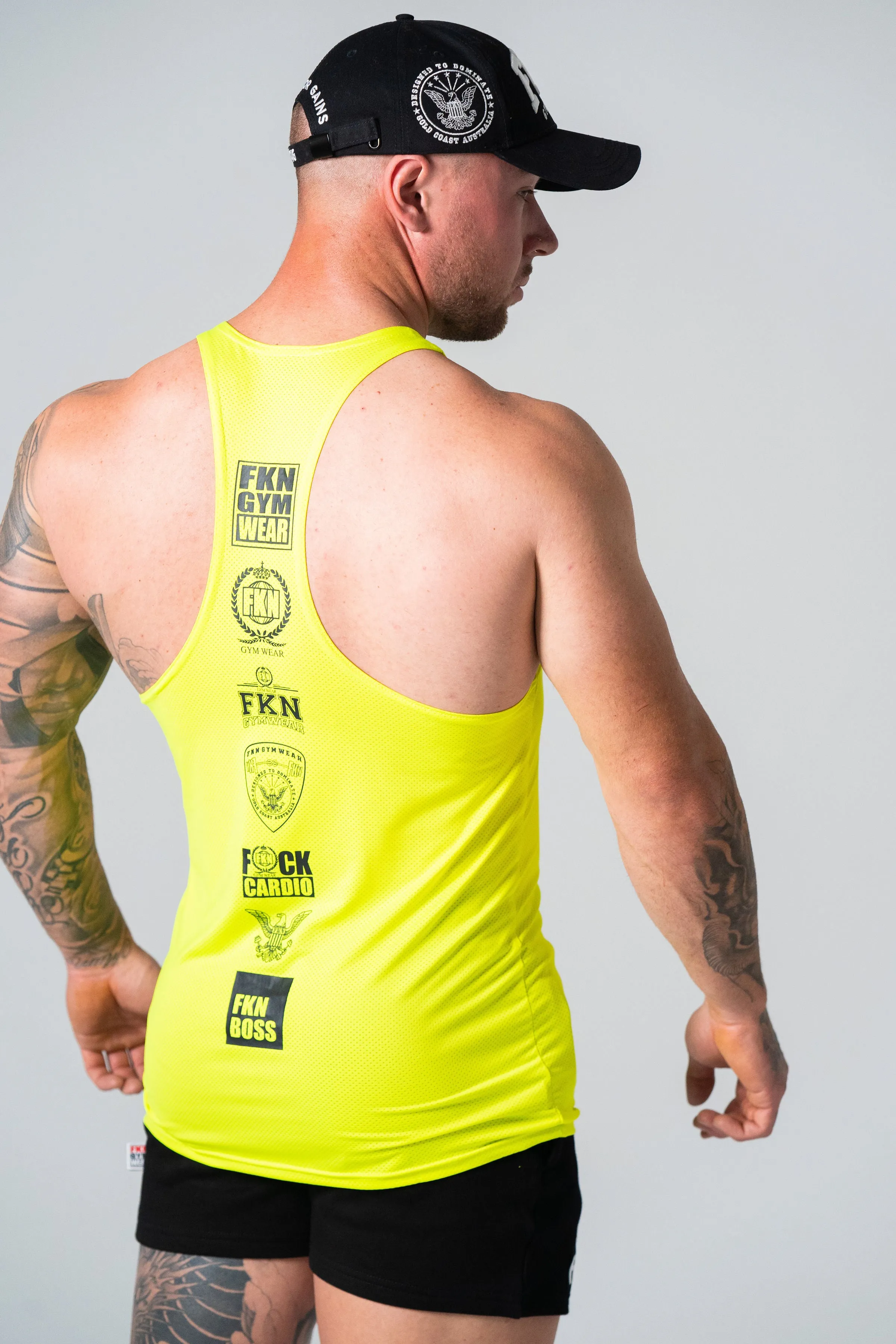 Predator | Men's Gym Stringer | Fluoro Yellow