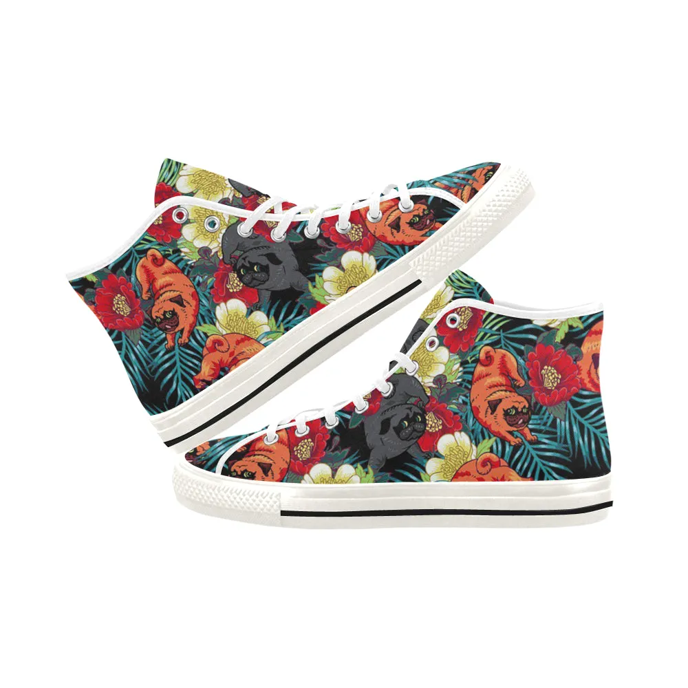 pug flower Vancouver H Men's Canvas Shoes