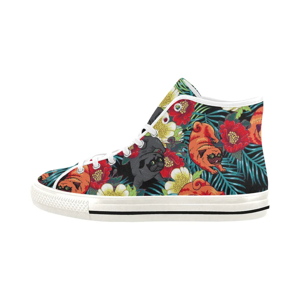 pug flower Vancouver H Men's Canvas Shoes