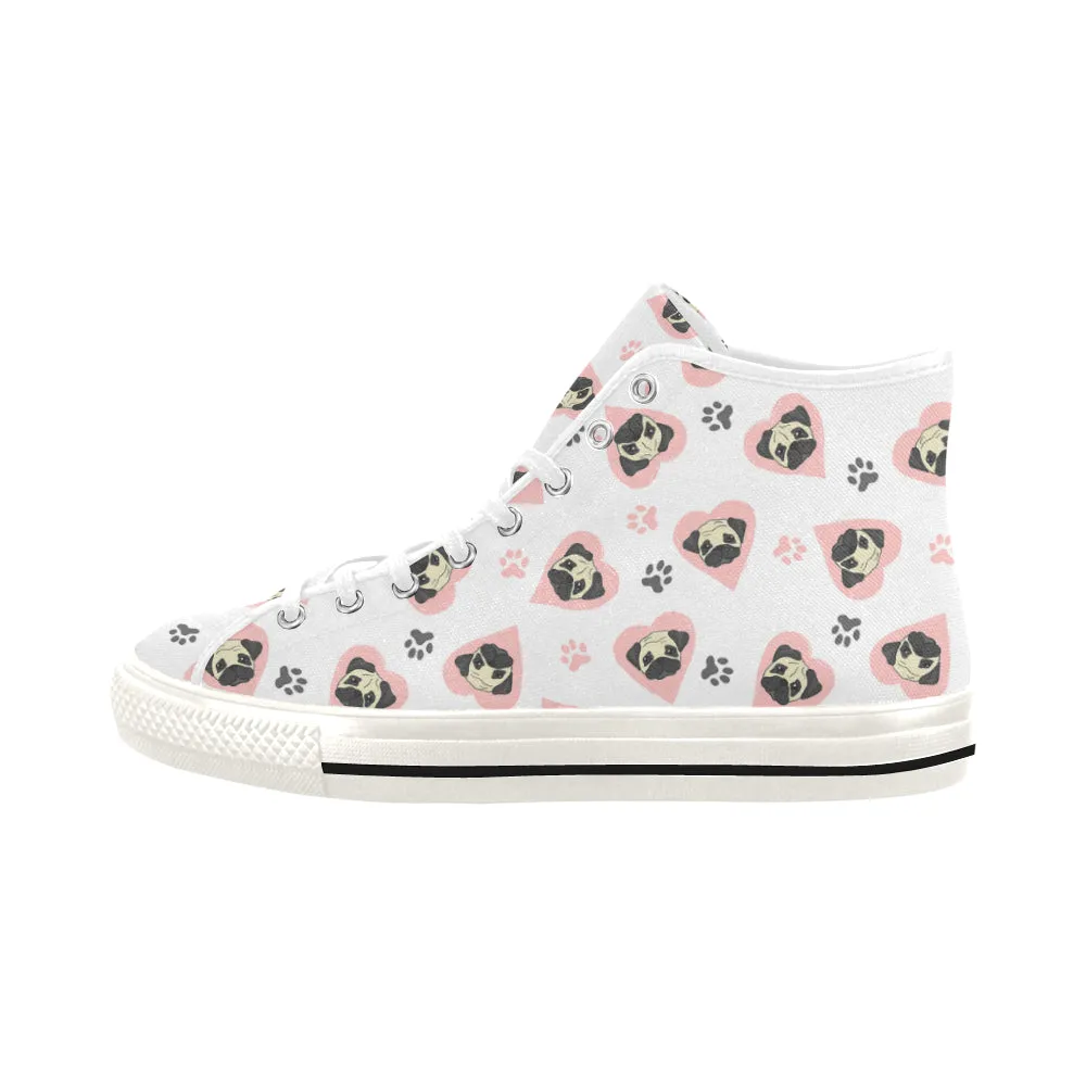 Pug heart Vancouver H Women's Canvas Shoes