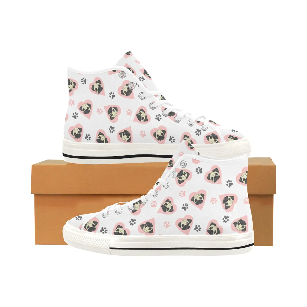 Pug heart Vancouver H Women's Canvas Shoes