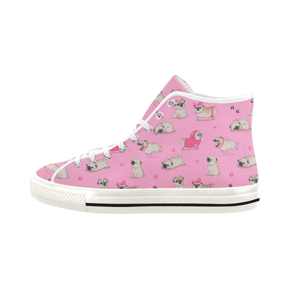 Pug pink cute Vancouver H Women's Canvas Shoes