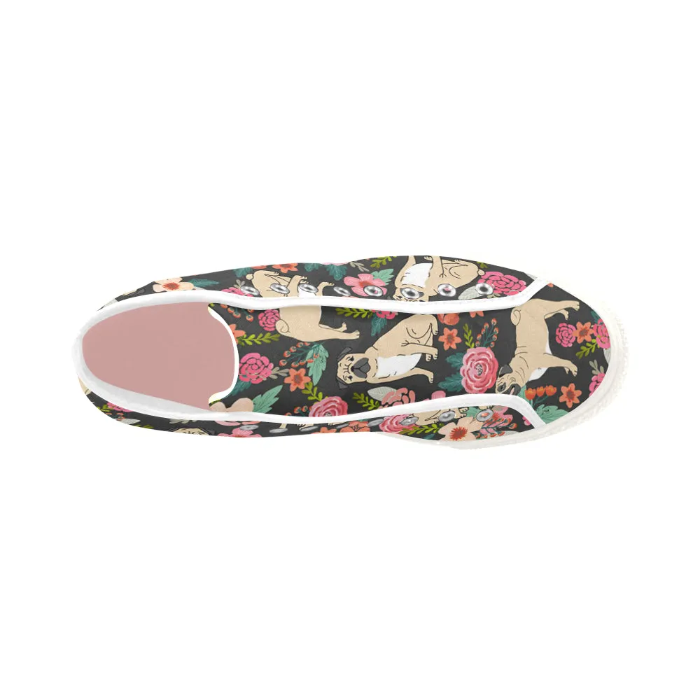 Pugs of spring floral Vancouver H Women's Canvas Shoes