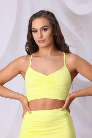 Racer Back Crop Top in Yellow