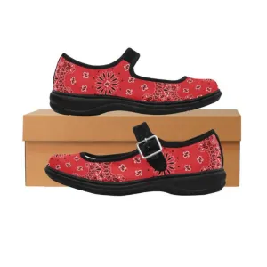 Red Bandana Mila Satin Women's Mary Jane Shoes