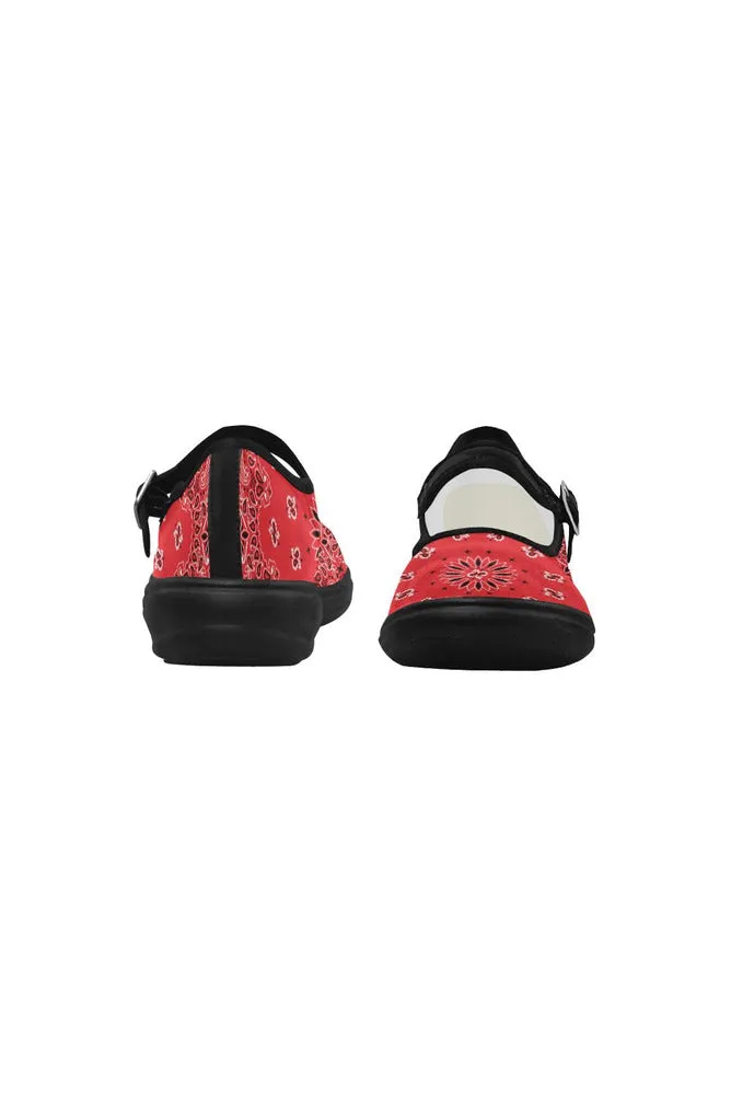 Red Bandana Mila Satin Women's Mary Jane Shoes