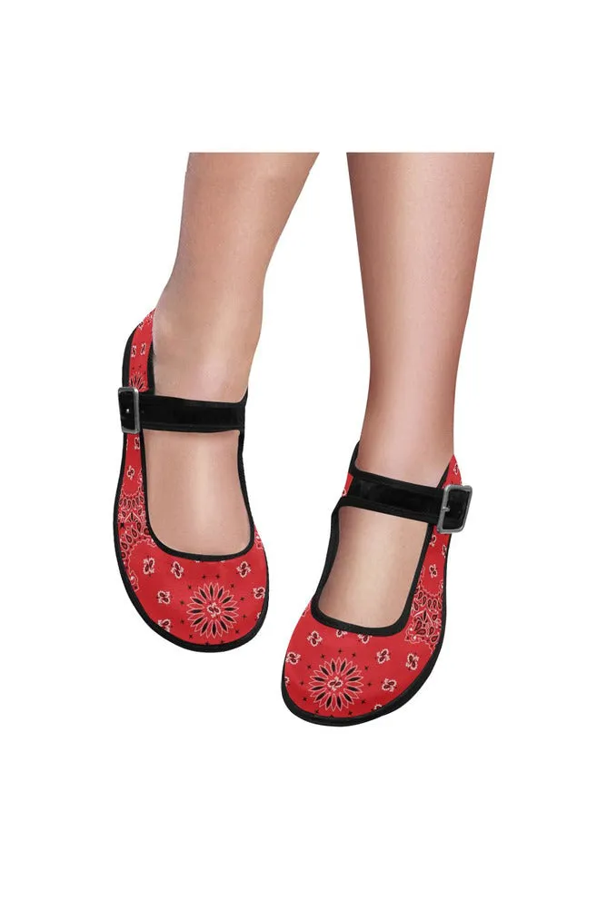 Red Bandana Mila Satin Women's Mary Jane Shoes