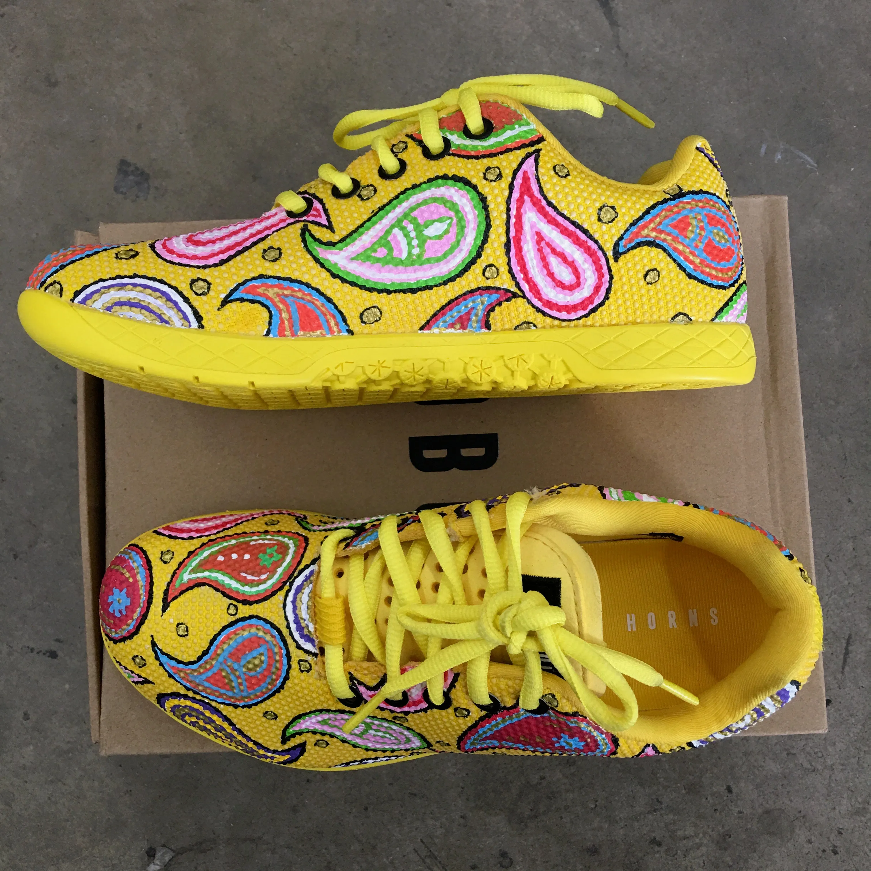 Retro Funky Paisley  Yellow NOBULL Trainers