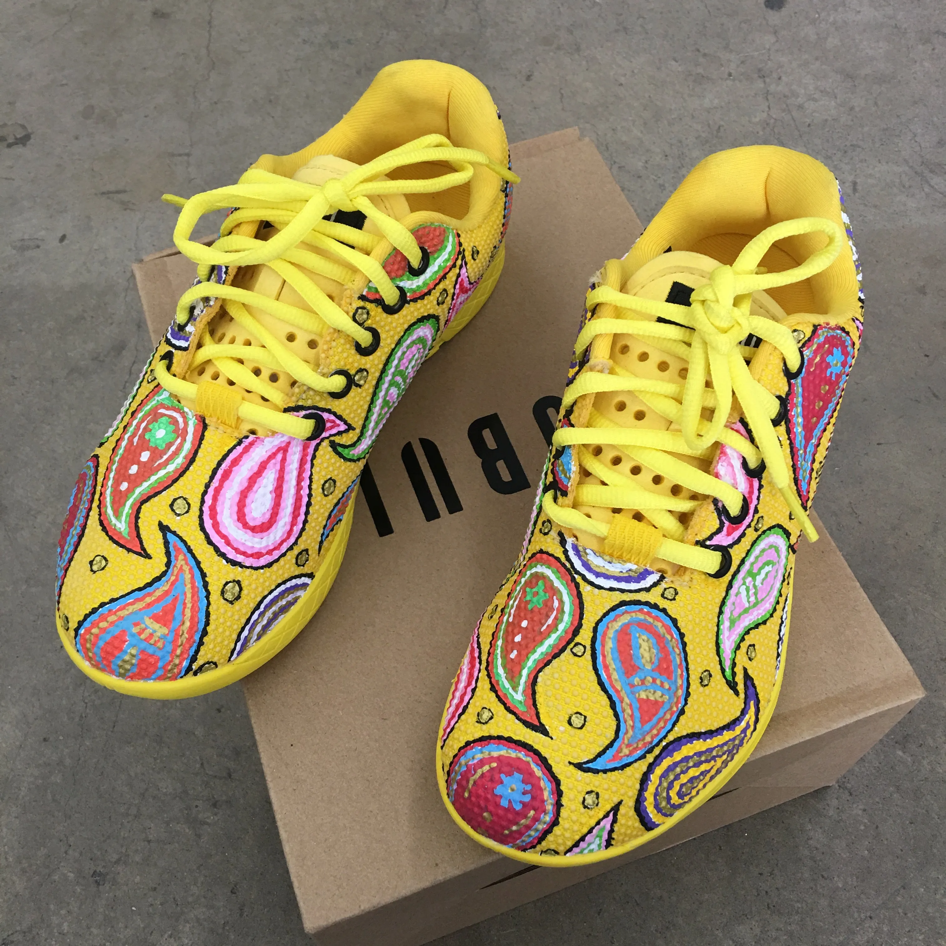 Retro Funky Paisley  Yellow NOBULL Trainers