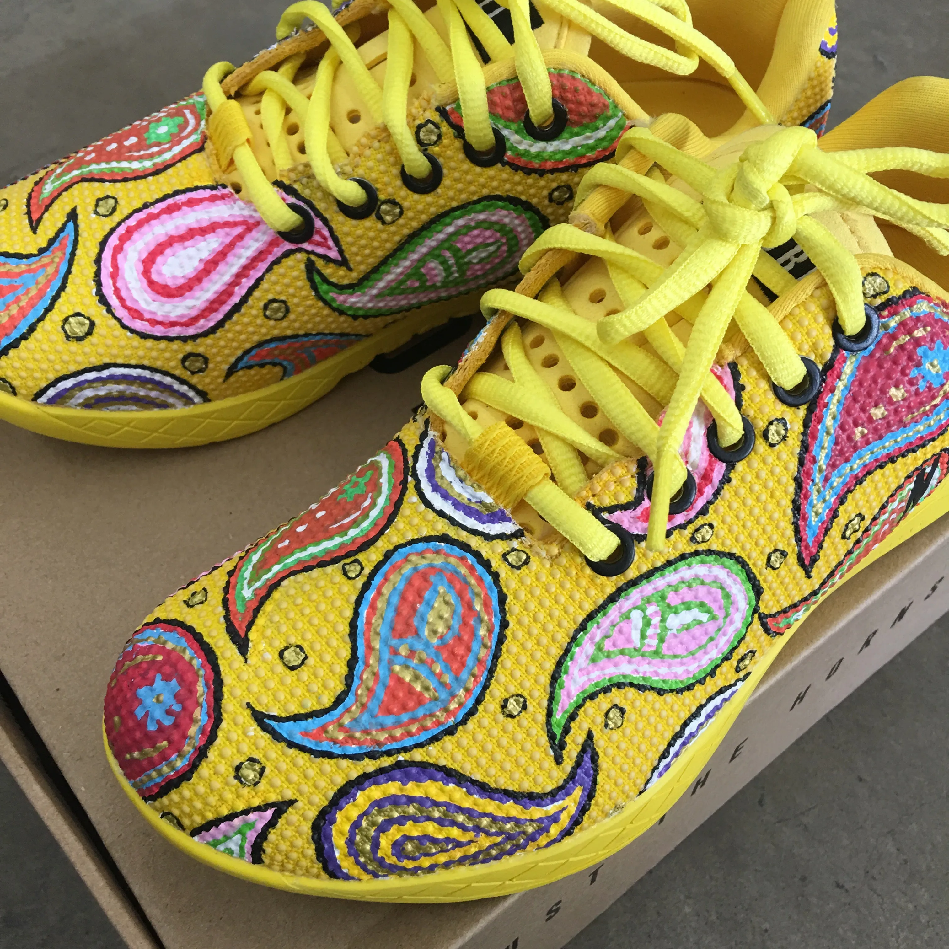 Retro Funky Paisley  Yellow NOBULL Trainers