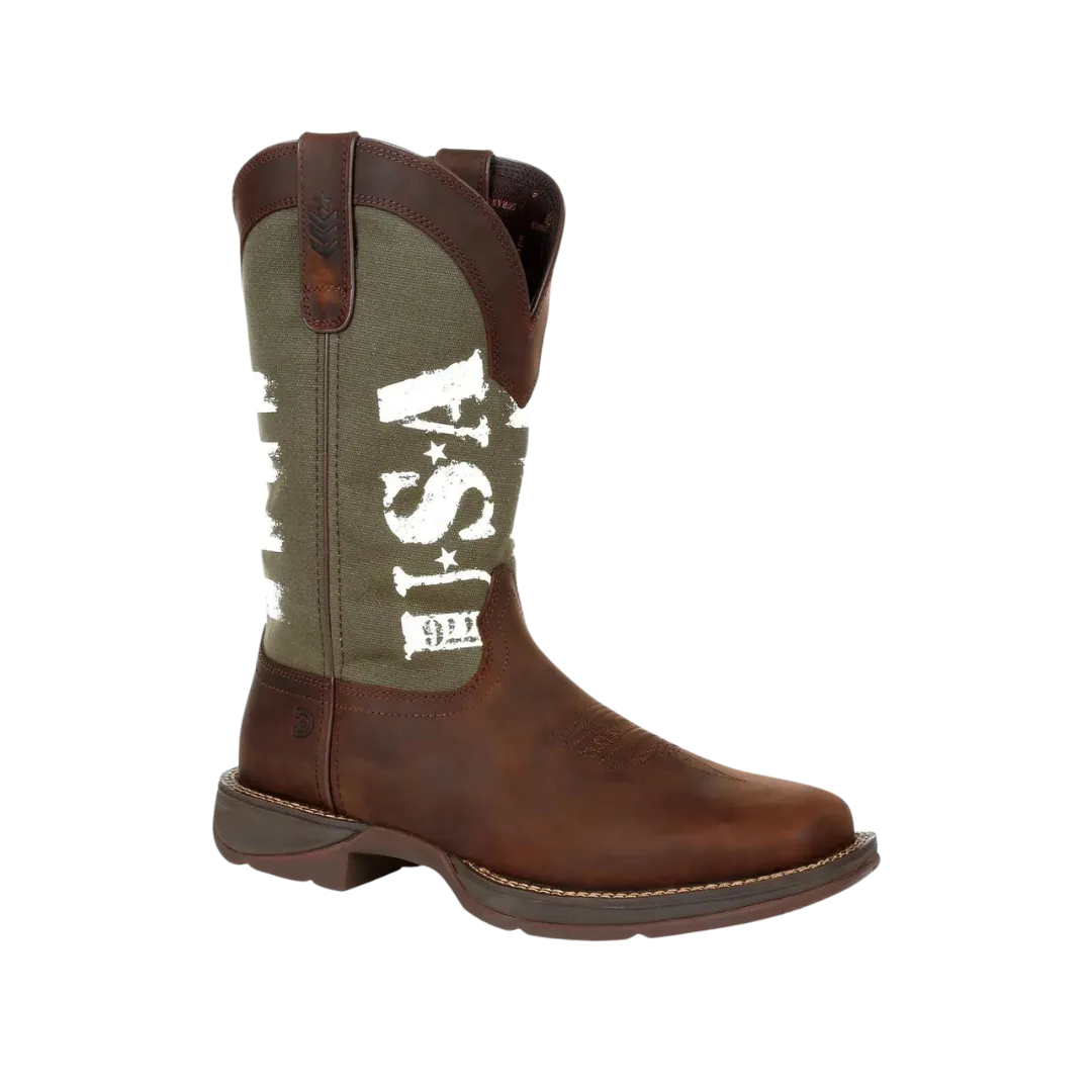 Rocky Boot Rebel Durango Men's Army Green USA Print Boot