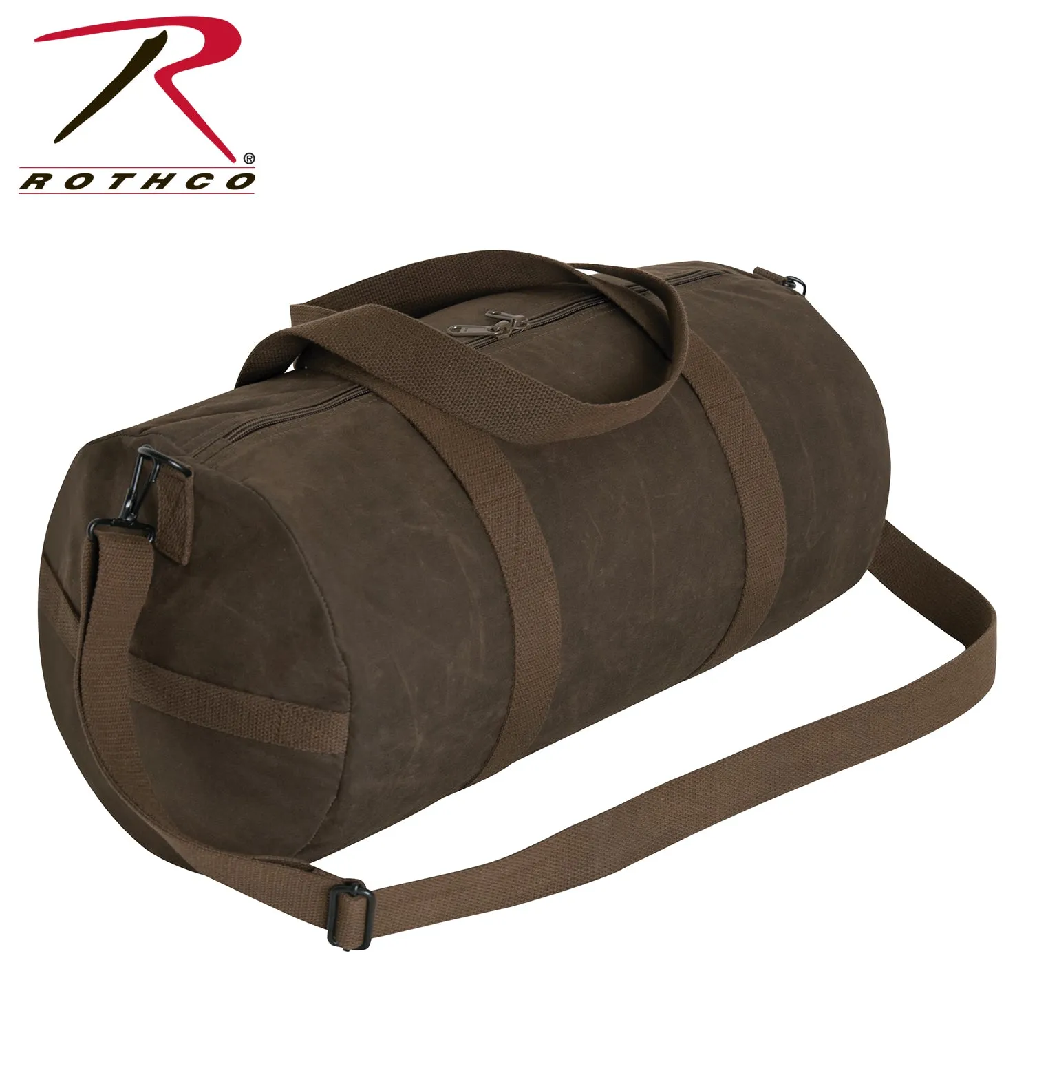 ROTHCO WAXED CANVAS SHOULDER DUFFLE BAG 19 INCH - BROWN