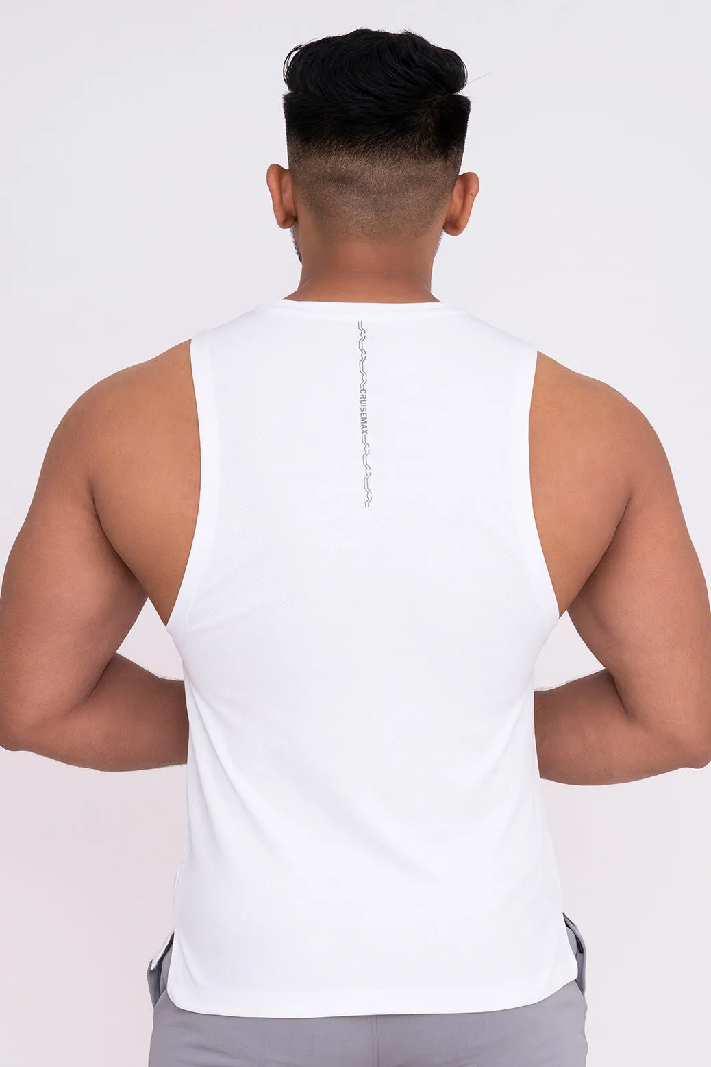 Rudestyle Deep Cut Gym Vest - White