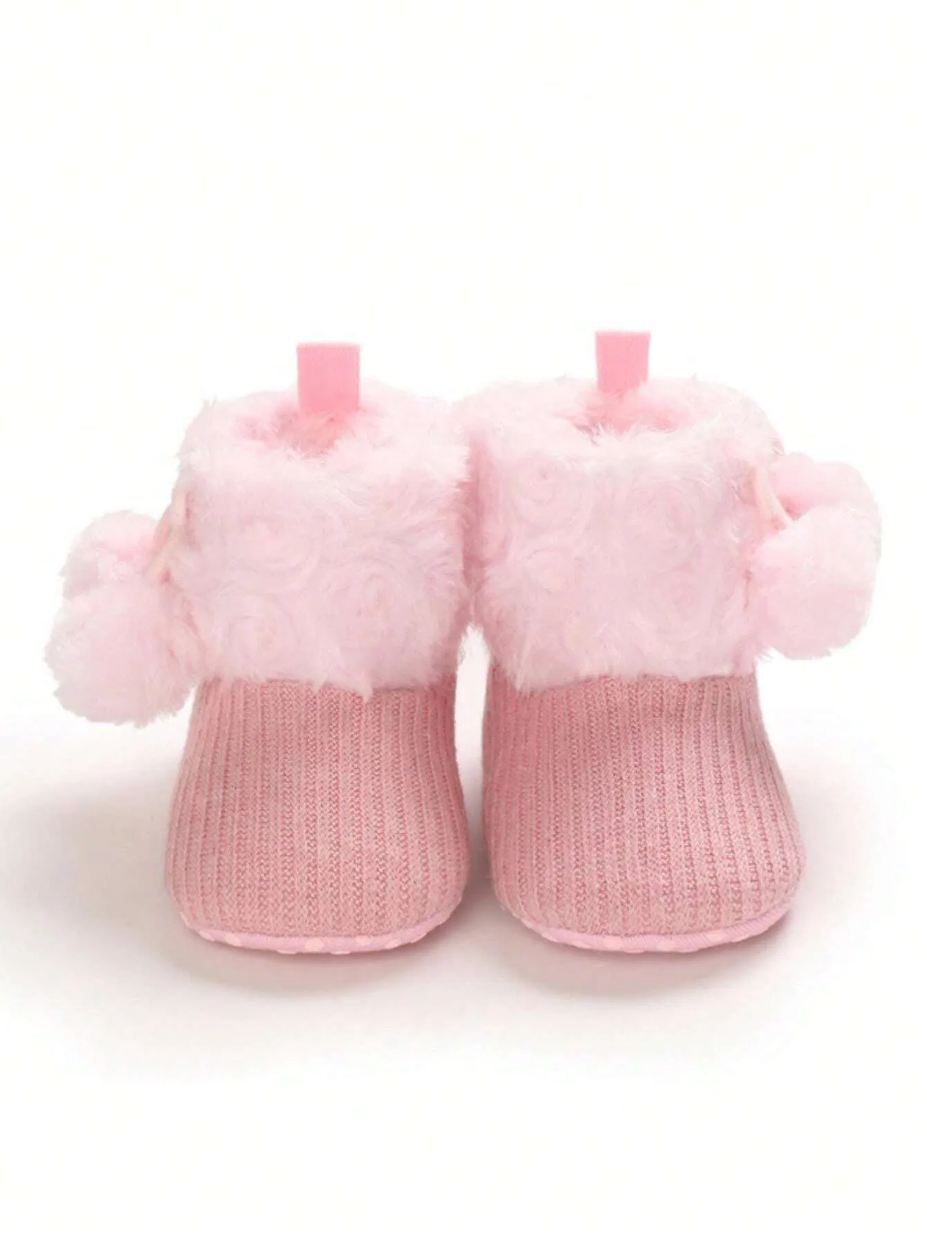 SHEIN Pink Soft Sole Boots For 0-1 Year Old Infant Girls, Autumn & Winter