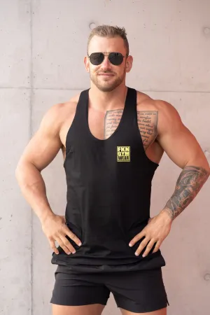 Shred Cuts | Men's Gym Stringer | Black