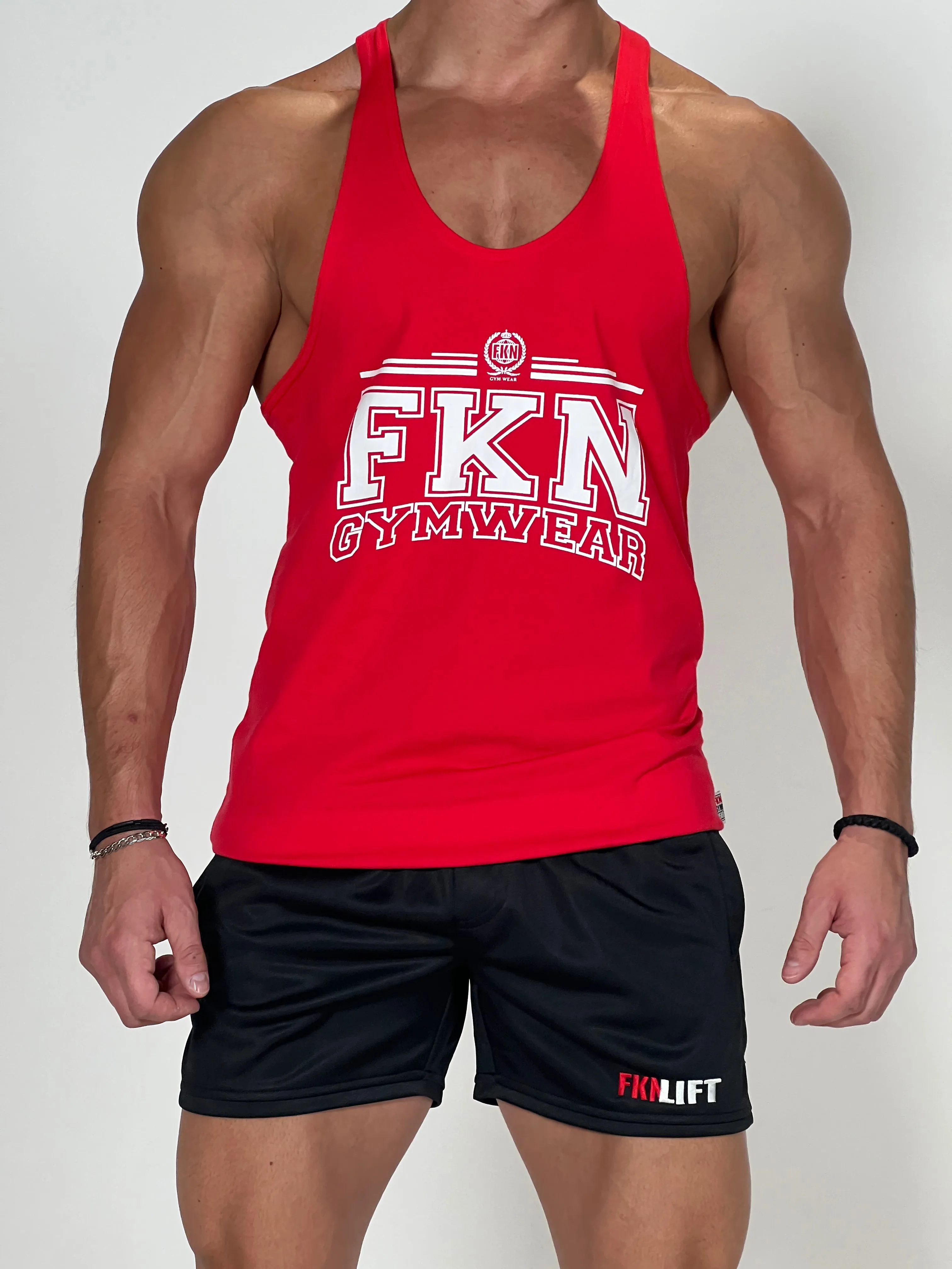 Shred | Men's Varsity Gym Stringer | Red