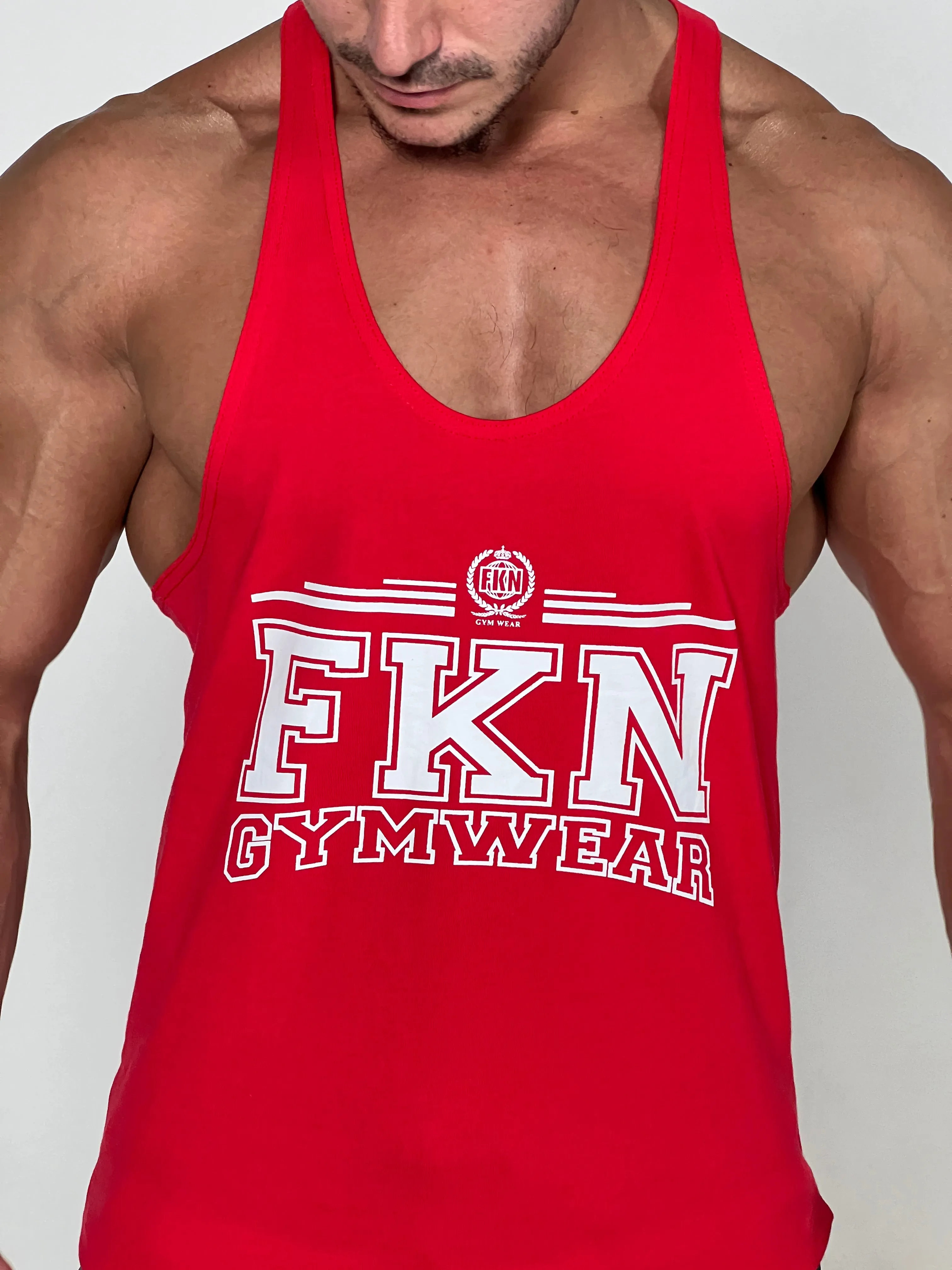 Shred | Men's Varsity Gym Stringer | Red