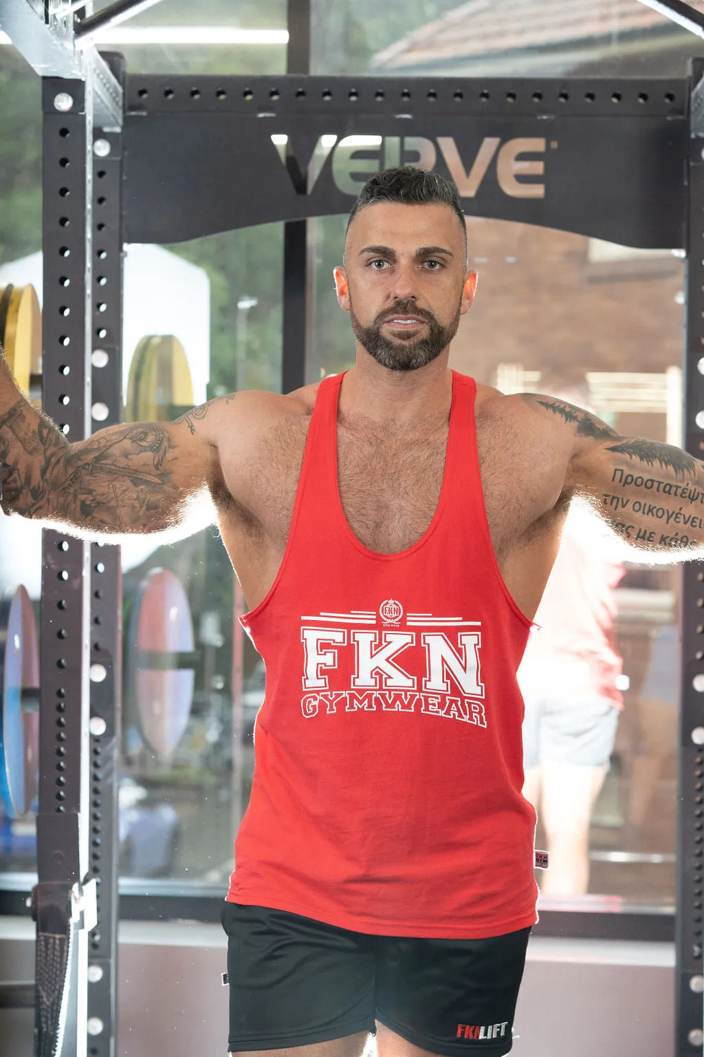 Shred | Men's Varsity Gym Stringer | Red