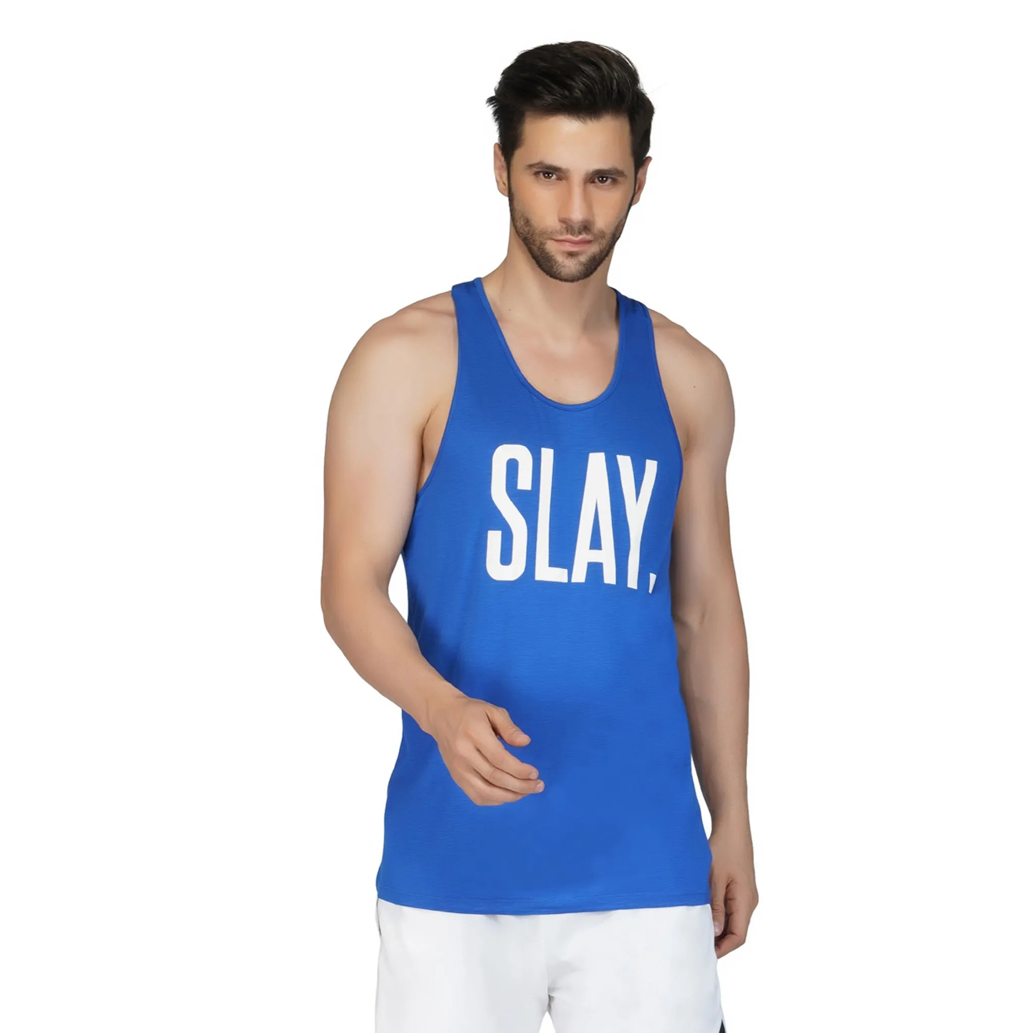 SLAY. Men's Blue Gym Vest