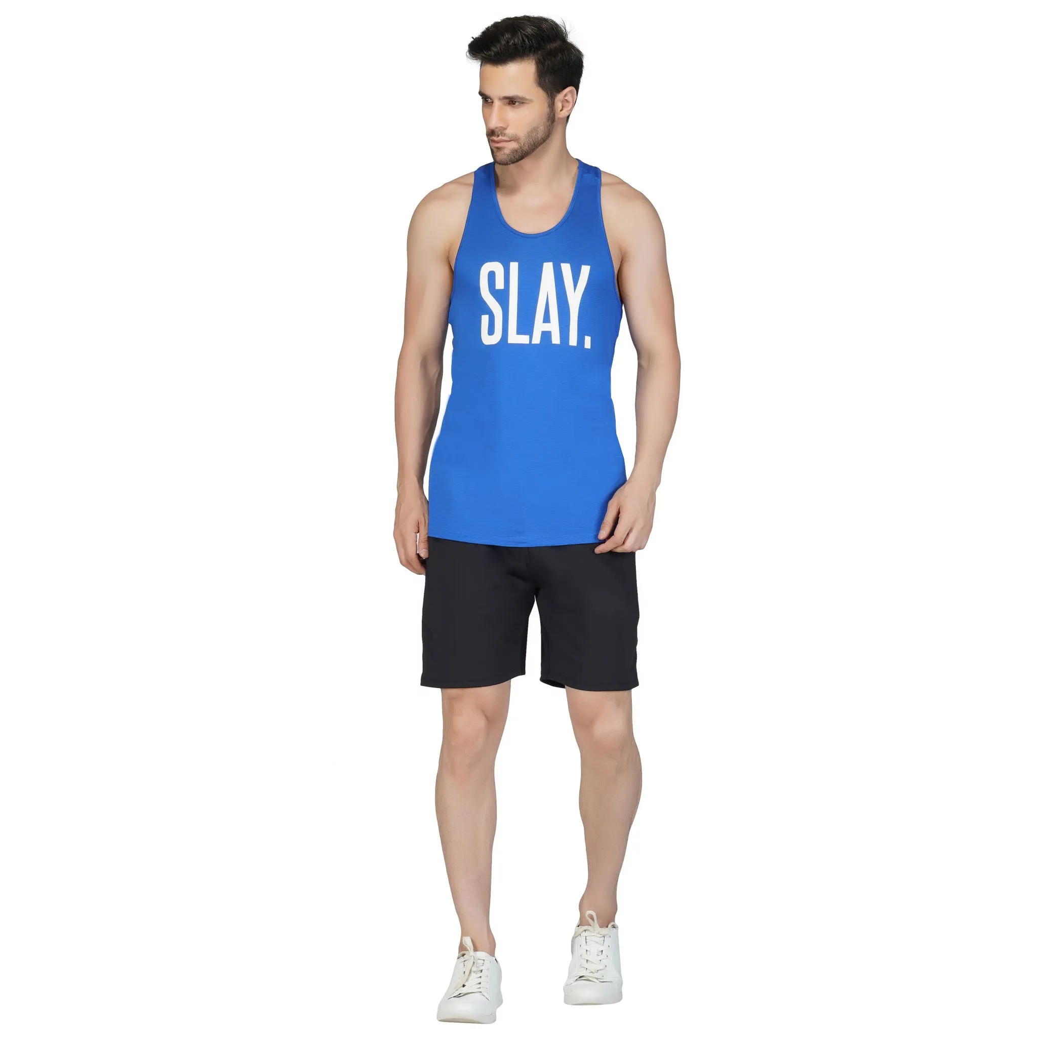 SLAY. Men's Blue Gym Vest