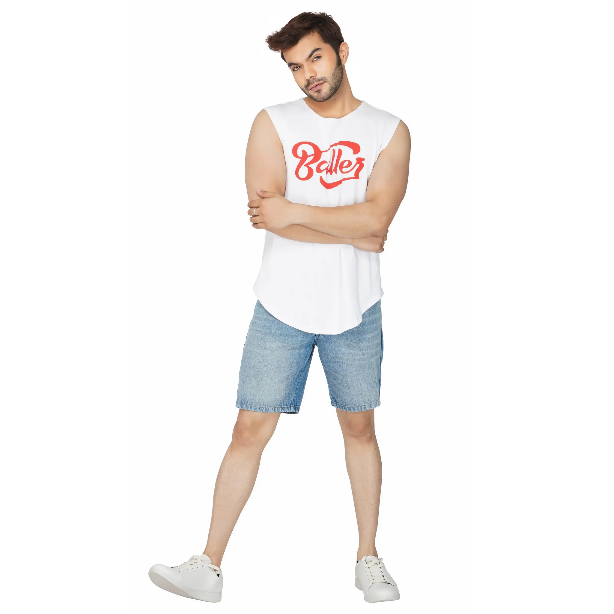 SLAY. Men's Sleeveless Dropcut T-shirt BALLER Edition