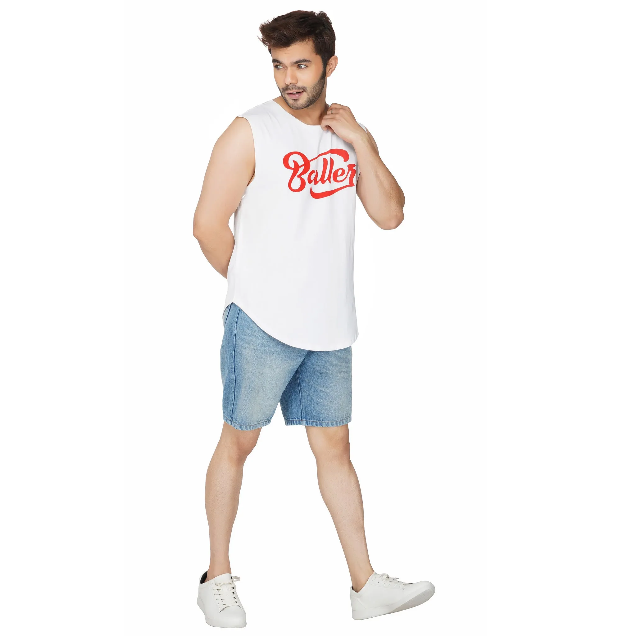 SLAY. Men's Sleeveless Dropcut T-shirt BALLER Edition