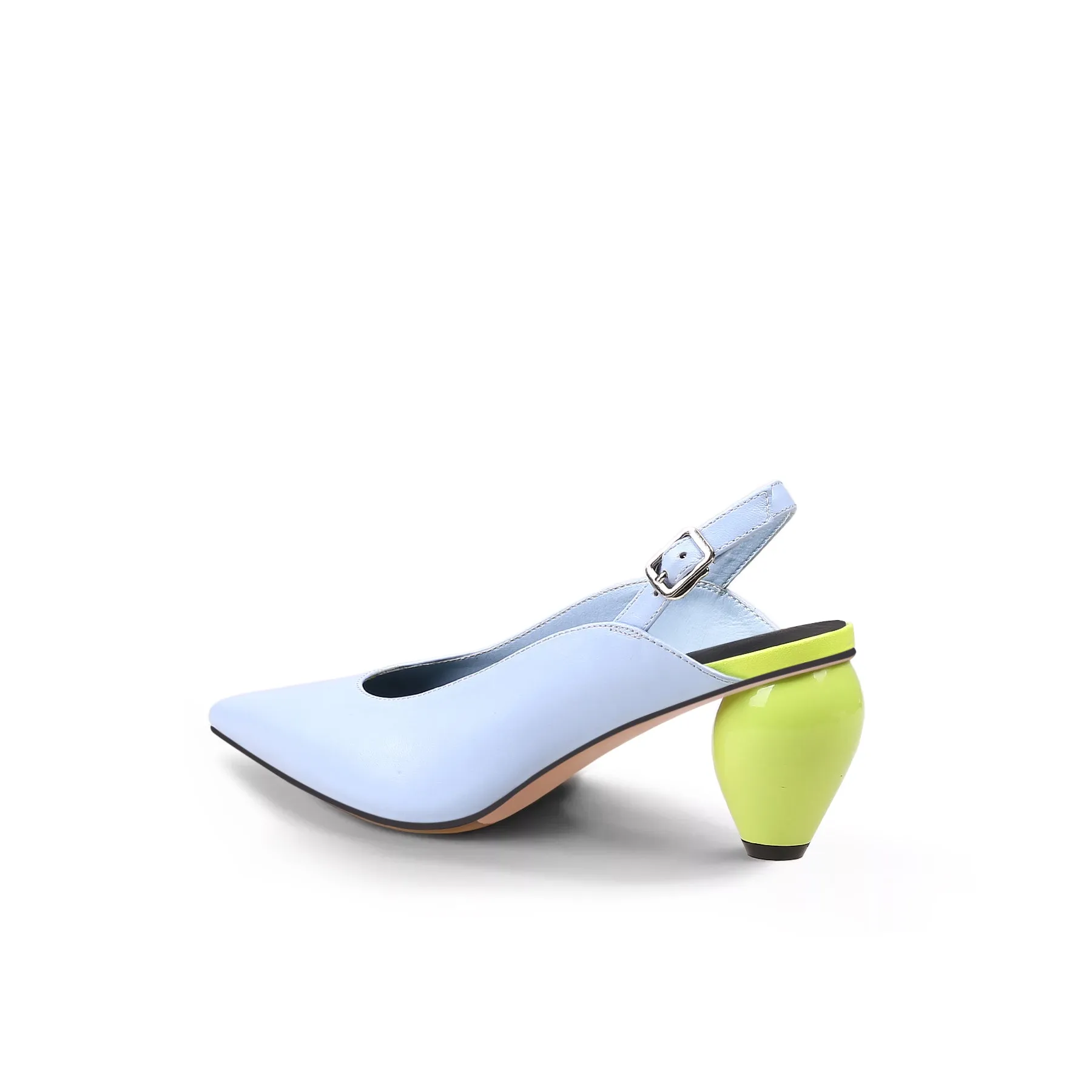 Slingback Low-Heel Pointed Sandals