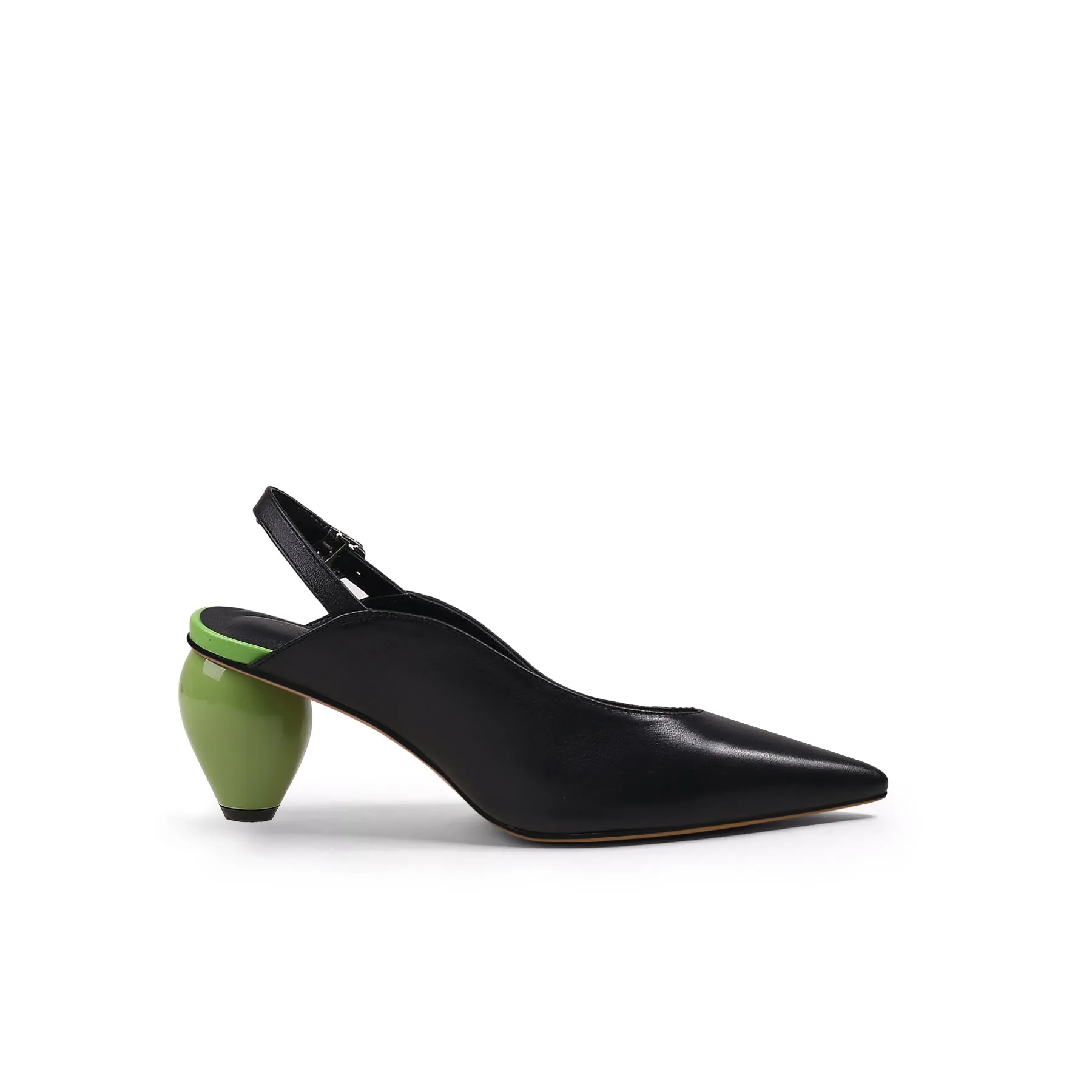 Slingback Low-Heel Pointed Sandals