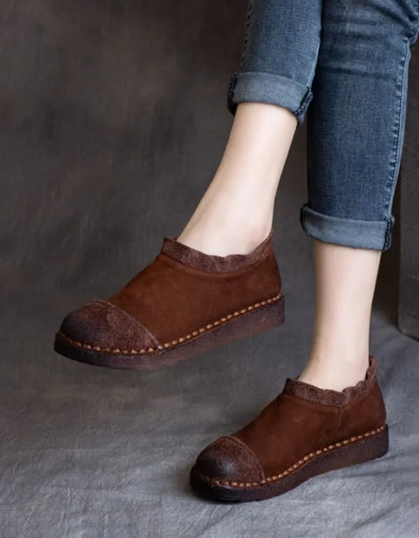 Spring Handmade Retro Soft Leather Ankle Boots 41-42