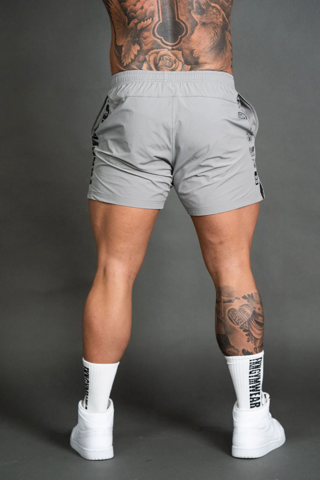 Steel HEIST | Men's Gym Shorts | Silver Grey