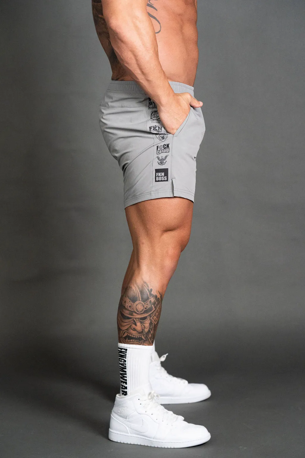 Steel HEIST | Men's Gym Shorts | Silver Grey