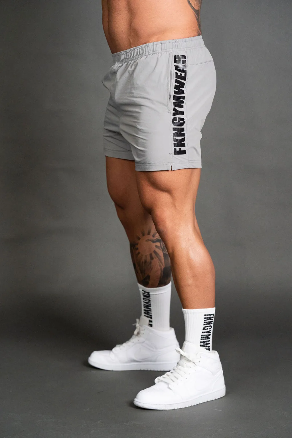 Steel HEIST | Men's Gym Shorts | Silver Grey